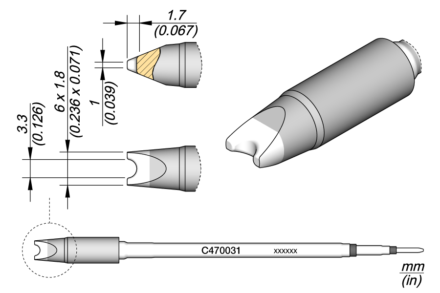 C470031 - Pin / Connector Cartridge Ø 3.2